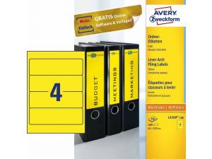 ETYKIETA AVERY ZWECKFORM L4769 192X61MM NA SEGREGATOR ŻÓŁTA 100 ARKUSZY