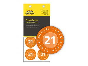 ETYKIETA AVERY ZWECKFORM 6944-2021 INSPEKCYJNE WINYLOWE 2021 ŚR.30MM OP.80 SZT.