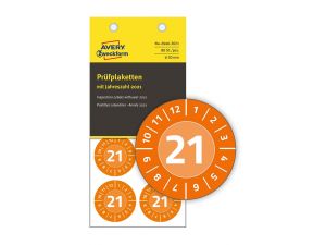 ETYKIETA AVERY ZWECKFORM 6946-2021 INSPEKCYJNE NOPEEL 2021 ŚR.30MM OP.80 SZT.POMARAŃCZOWE