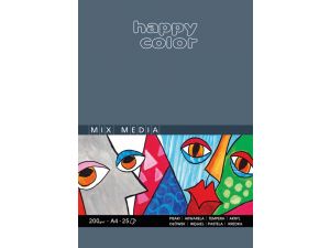 BLOK MIX MEDIA HAPPY COLOR A4 25K 200G