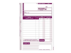 D RACHUNEK A6 2SKŁ.ZWOL.VAT 232-5 RACHUNEK PIONOWY