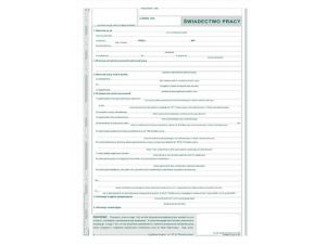 D ŚWIADECTWO PRACY A4 2SKŁ.501-1 DRUK