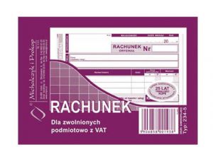 D RACHUNEK A6 2SKŁ.ZWOL.VAT 234-5