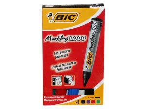 MARKER PERMANENTNY BIC 2000 4 KOLORY OKRĄGŁA KOŃCÓWKA