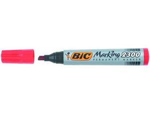 MARKER PERMANENTNY BIC 2300 CZERWONY ŚCIĘTA KOŃCÓWKA