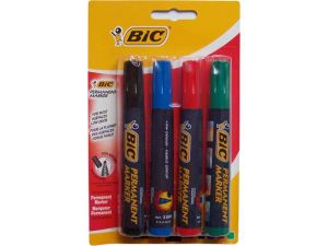 MARKER PERMANENTNY BIC 2300 4 KOLORY ŚCIĘTA KOŃCÓWKA