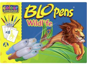 FLAMASTER CENTROPEN DMUCHANY 6 SZT + 8 SZABLONÓW WILDLIFE BLOPENS
