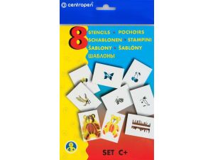 SZABLONY CENTROPEN C+ ZWIERZĘTA 8SZT DO FLAMASTRÓW DMUCHANYCH