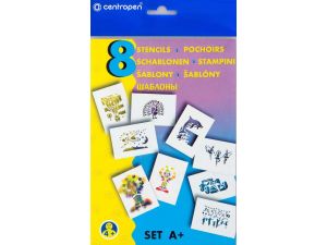 SZABLONY CENTROPEN A+ MIX 8SZT DO FLAMASTRÓW DMUCHANYCH DELFINY BALETNICA KLAUN