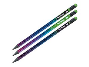 OŁÓWEK BERLINGO SKYLINE HB Z GUMKĄ OKRĄGŁY CZARNE DREWNO