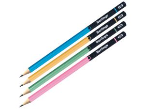 OŁÓWEK BERLINGO SILK TOUCH HB OKRĄGŁY MIX KOLORÓW