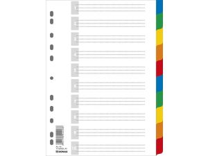 PRZEKŁADKI PLASTIKOWE DONAU A4 10+1 225X297MM MIX