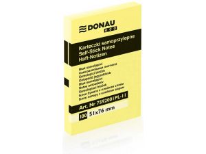 NOTES SAMOPRZYLEPNY DONAU ECO 51X76MM ŻÓŁTY