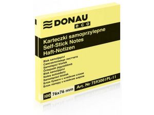 NOTES SAMOPRZYLEPNY DONAU ECO 75X75MM ŻÓŁTY