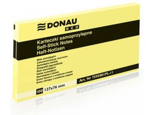 NOTES SAMOPRZYLEPNY DONAU ECO 127X76MM ŻÓŁTY