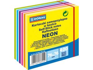 NOTES SAMOPRZYLEPNY DONAU 76X76MM MIX KOLORÓW NEONOWYCH I BIAŁY