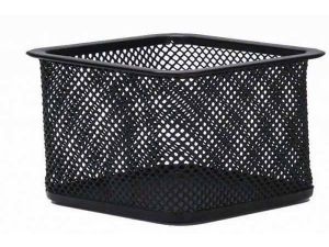 POJEMNIK NA SPINACZE Q-CONNECT CZARNY KWADRATOWY DRUCIANY