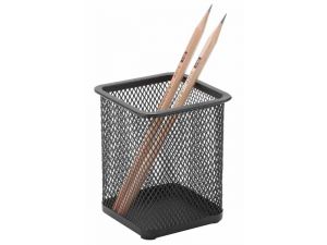 KUBEK NA DŁUGOPISY Q-CONNECT CZARNY KWADRATOWY DRUCIANY