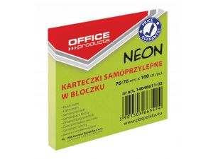 NOTES SAMOPRZYLEPNY OFFICE PRODUCTS 76X76MM NEON ZIELONY