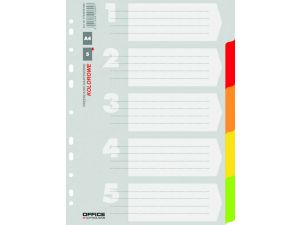 PRZEKŁADKI KARTONOWE OFFICE PRODUCTS A4 5 KART MIX
