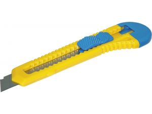 NÓŻ DONAU BIUROWY 18MM PLASTIKOWY Z BLOKADĄ NIEBIESKO-ŻÓŁTY