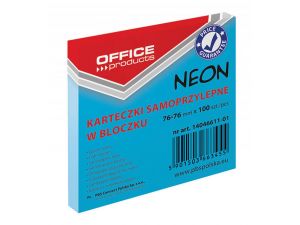 NOTES SAMOPRZYLEPNY OFFICE PRODUCTS 76X76MM NEON NIEBIESKI