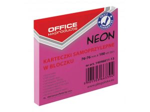 NOTES SAMOPRZYLEPNY OFFICE PRODUCTS 76X76MM NEON RÓŻOWY