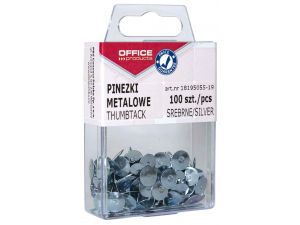 PINEZKI SREBRNE OFFICE PRODUCTS 100 SZT. 