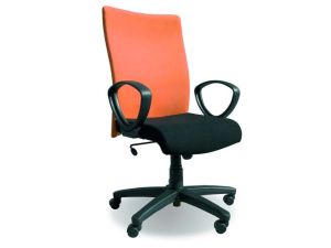 KRZESŁO OBROTOWE LEON GTP2 WELUR M15/S.M43 SIEDZISKO CZARNE M43, OPARCIE POMARAŃCZOWE M15