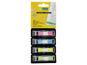 ZAKŁADKI INDEKSUJĄCE D.RECT PP 12X43MM NEONOWE 4 KOLORY PO 35 SZT. Z FOLII