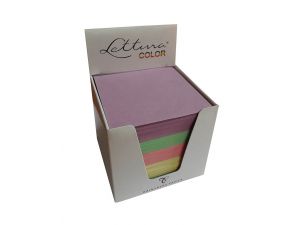 NOTATNIK KOSTKA KOLOROWA LETTURA W KARTONOWYM PODAJNIKU 8,5x8,5x8,5