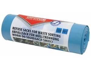 WORKI NA ŚMIECI 120L DOMOWE OFFICE PRODUCTS 10 SZT. LDPE DO SEGREGACJI MAKULATURY NIEBIESKIE