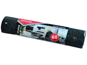 WORKI NA ŚMIECI 60L DOMOWE Z TAŚMĄ OFFICE PRODUCTS 10SZT. SUPER MOCNE CZARNE