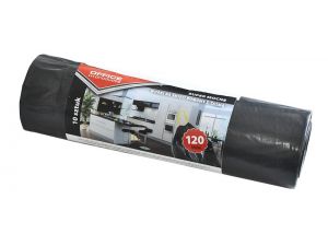 WORKI NA ŚMIECI 120L DOMOWE Z TAŚMĄ OFFICE PRODUCTS 10SZT. SUPER MOCNE CZARNE
