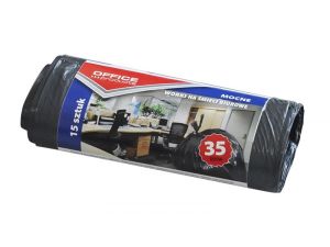 WORKI NA ŚMIECI 35L BIUROWE OFFICE PRODUCTS 15SZT. MOCNE (LDPE ) CZARNE