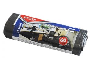 WORKI NA ŚMIECI 60L BIUROWE OFFICE PRODUCTS 10SZT. MOCNE (LDPE) CZARNE
