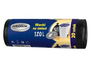 WORKI NA ŚMIECI 120L GROSIK HD 20SZT. CZARNE